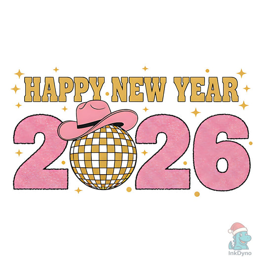 Happy New Year 2026 New Year Disco Ball - DTF Transfer