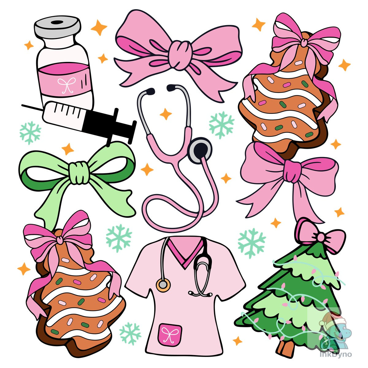 Christmas Preppy Coquette Nurse