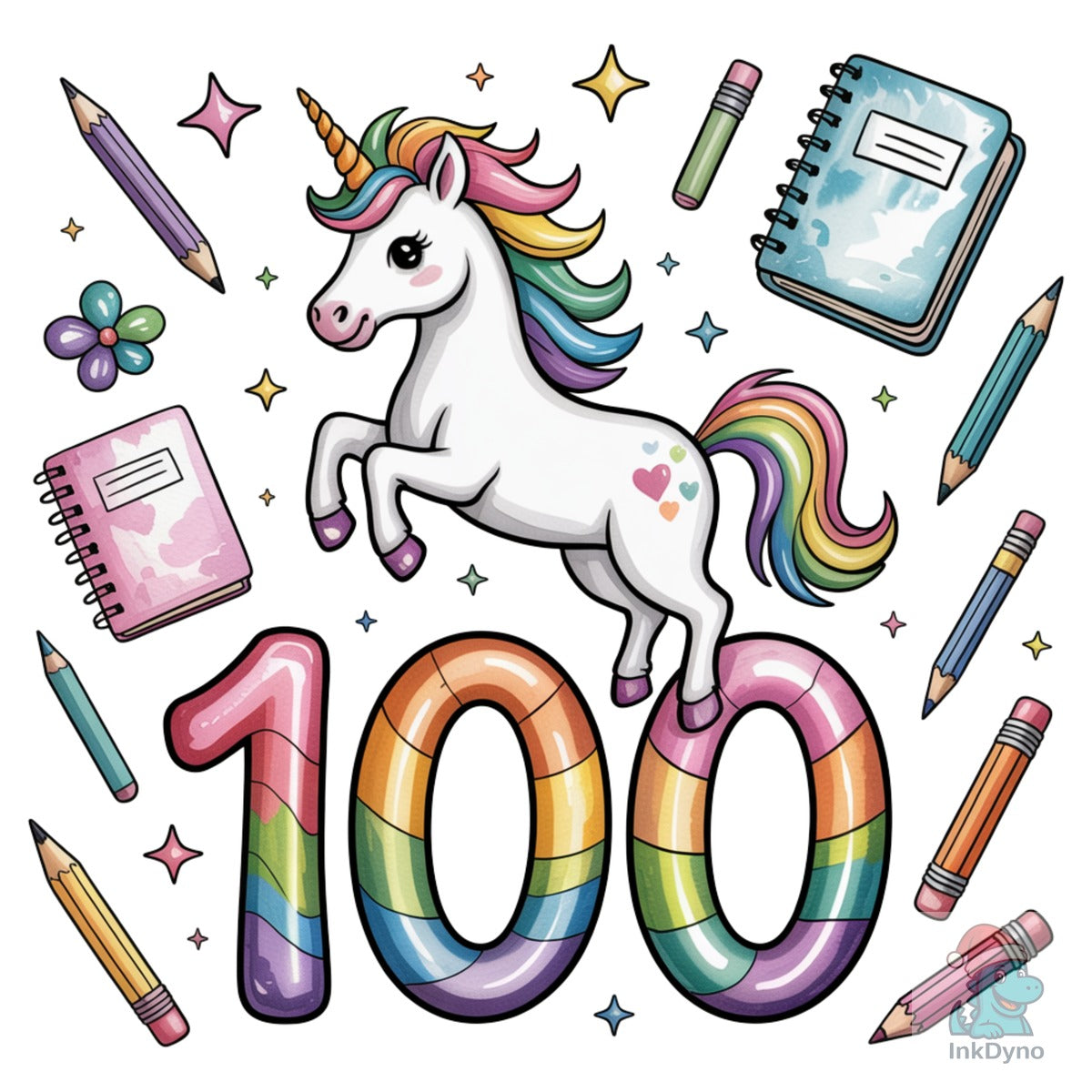 100 Days of School Rainbow Unicorn