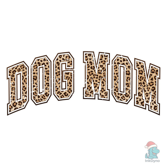 Dog Mom Leopard Retro Dog Mama Varsity - DTF Transfer