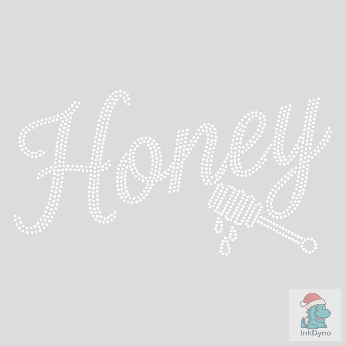 Honey Rhinestone Cursive Template