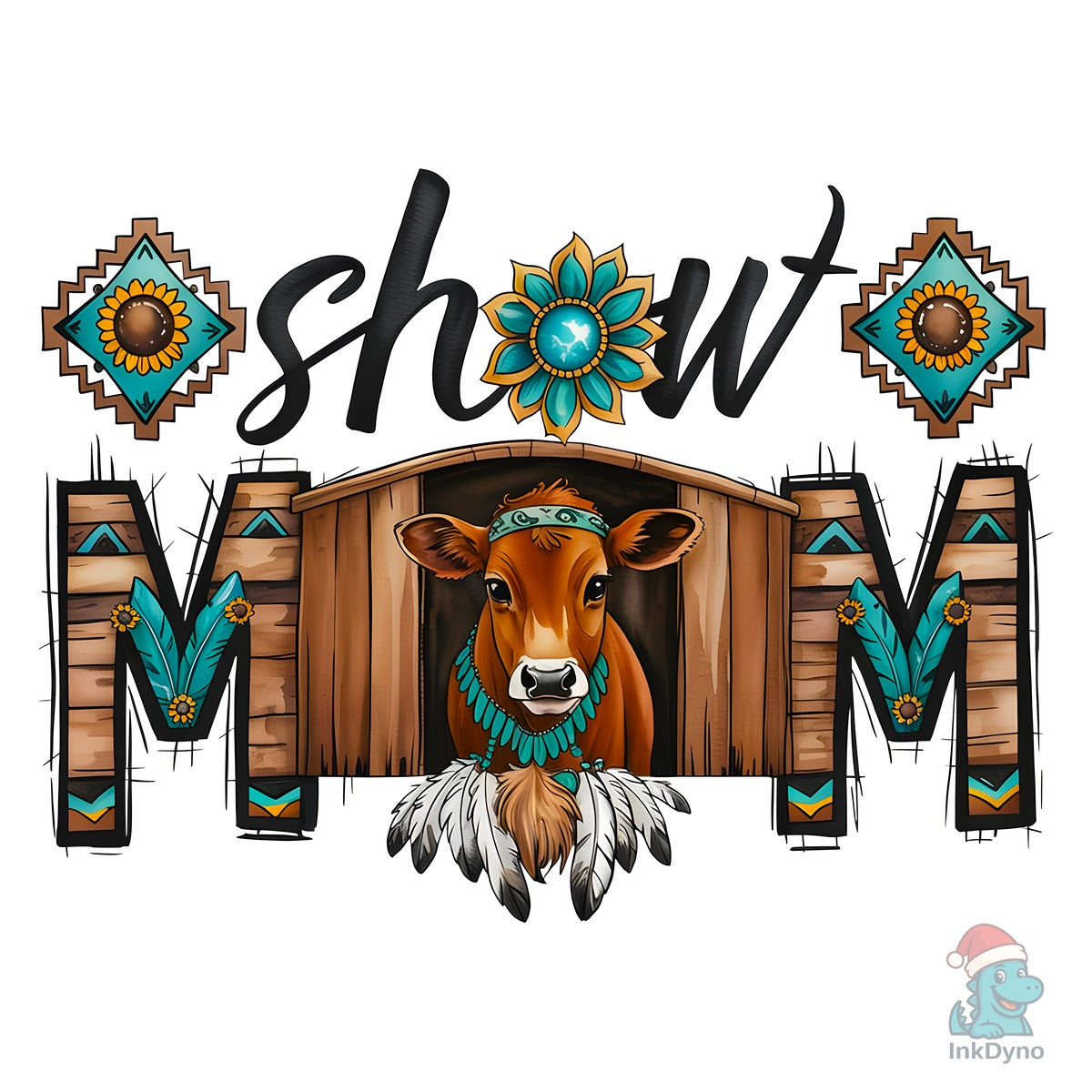 Show Mom Cow Sublimation Design