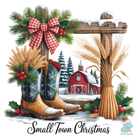 Small Town Christmas - Farm Scene - DTF Transfer