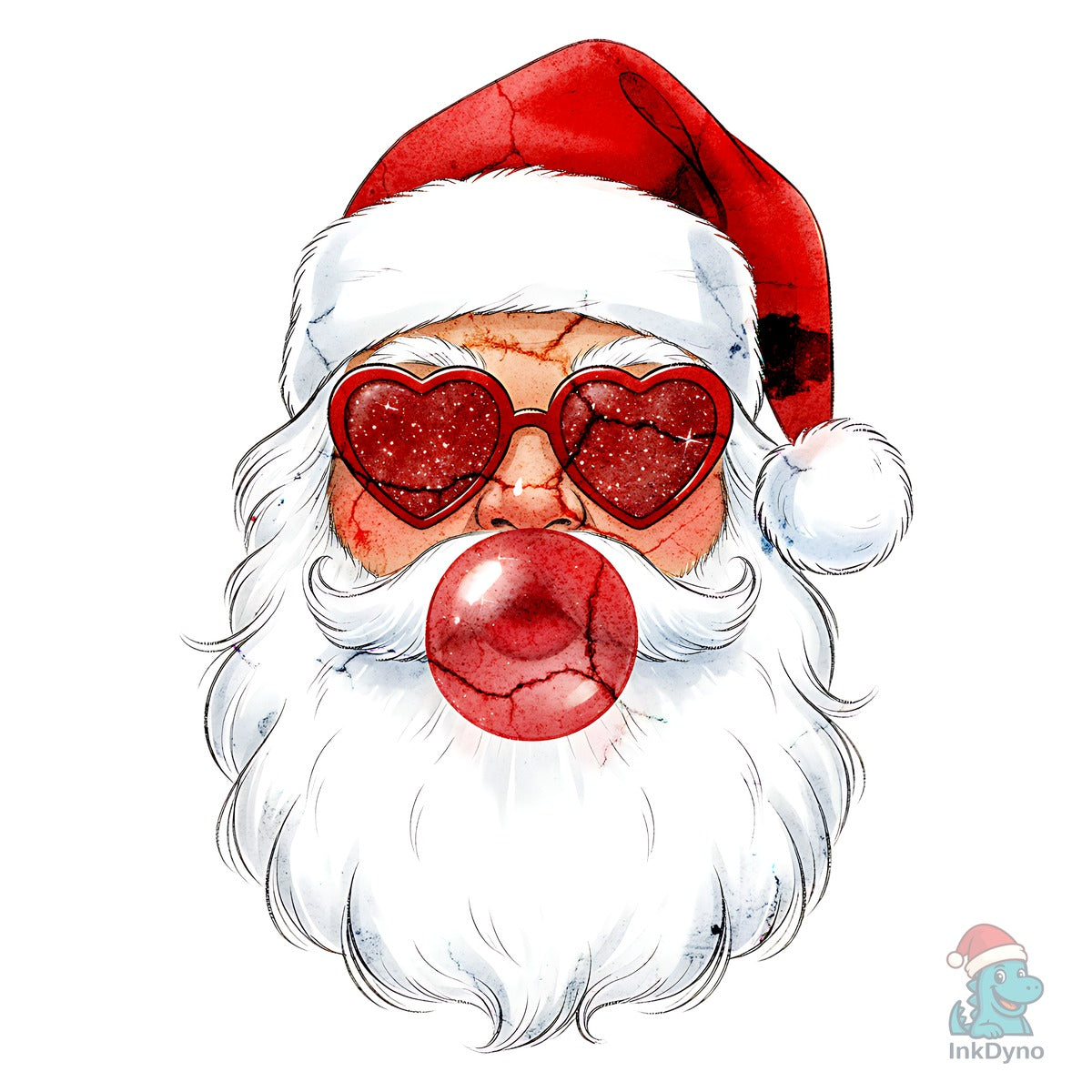Retro Santa Blowing Bubble Christmas