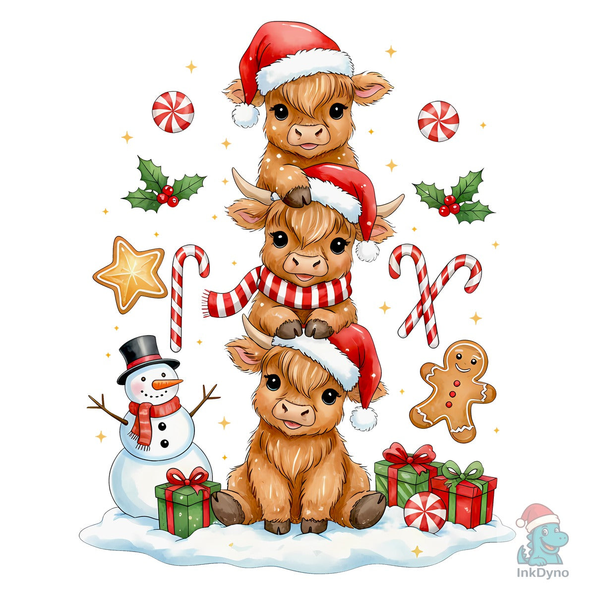 Cute Highland Cow Christmas