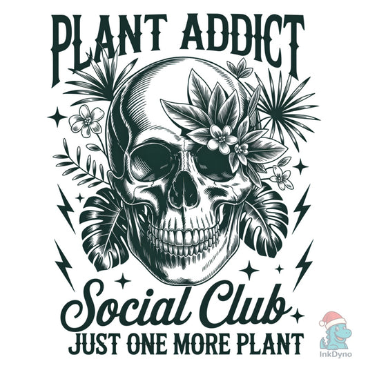 Gothic Skull - Plant Addict Club - DTF Transfer