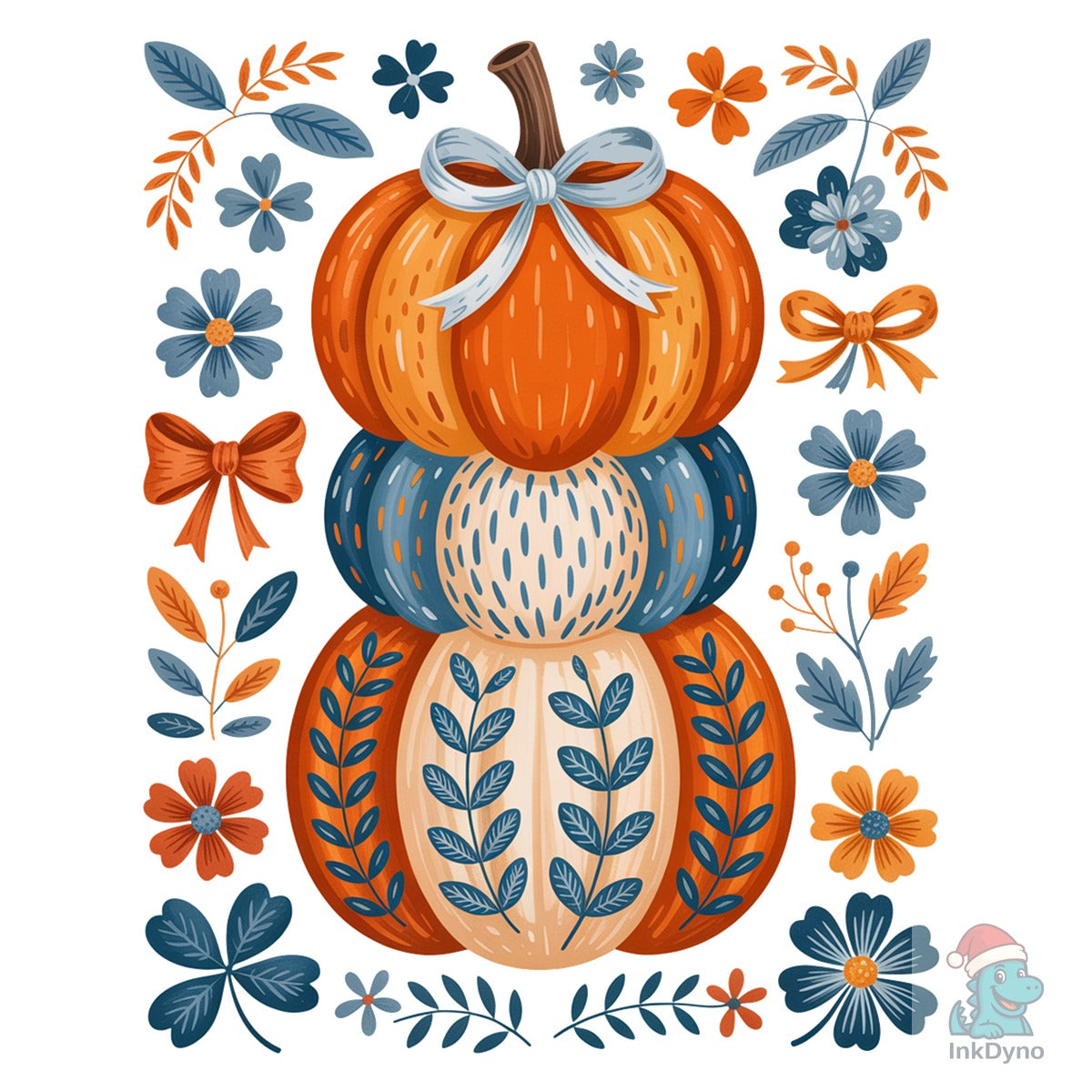Boho Fall Pumpkin Floral Pumpkin