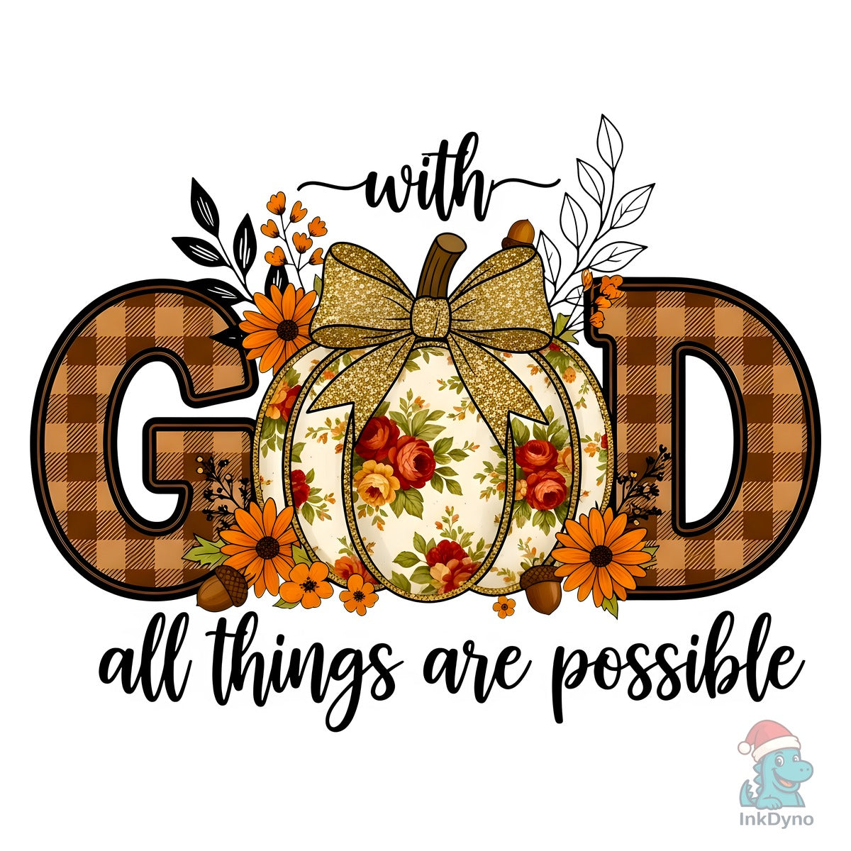 Floral Boho Pumpkin Christian Fall Design