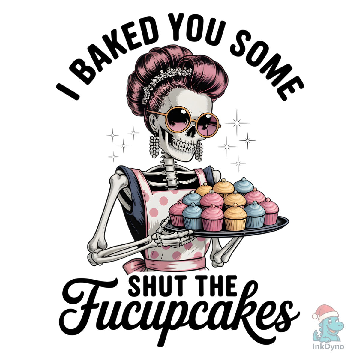Sassy Skeleton Cupcake Funny Art