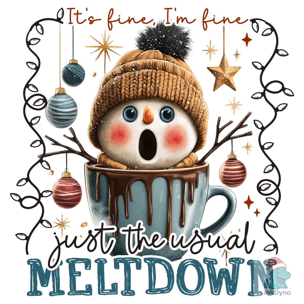 Funny Christmas Snowman Heat-Press Graphic