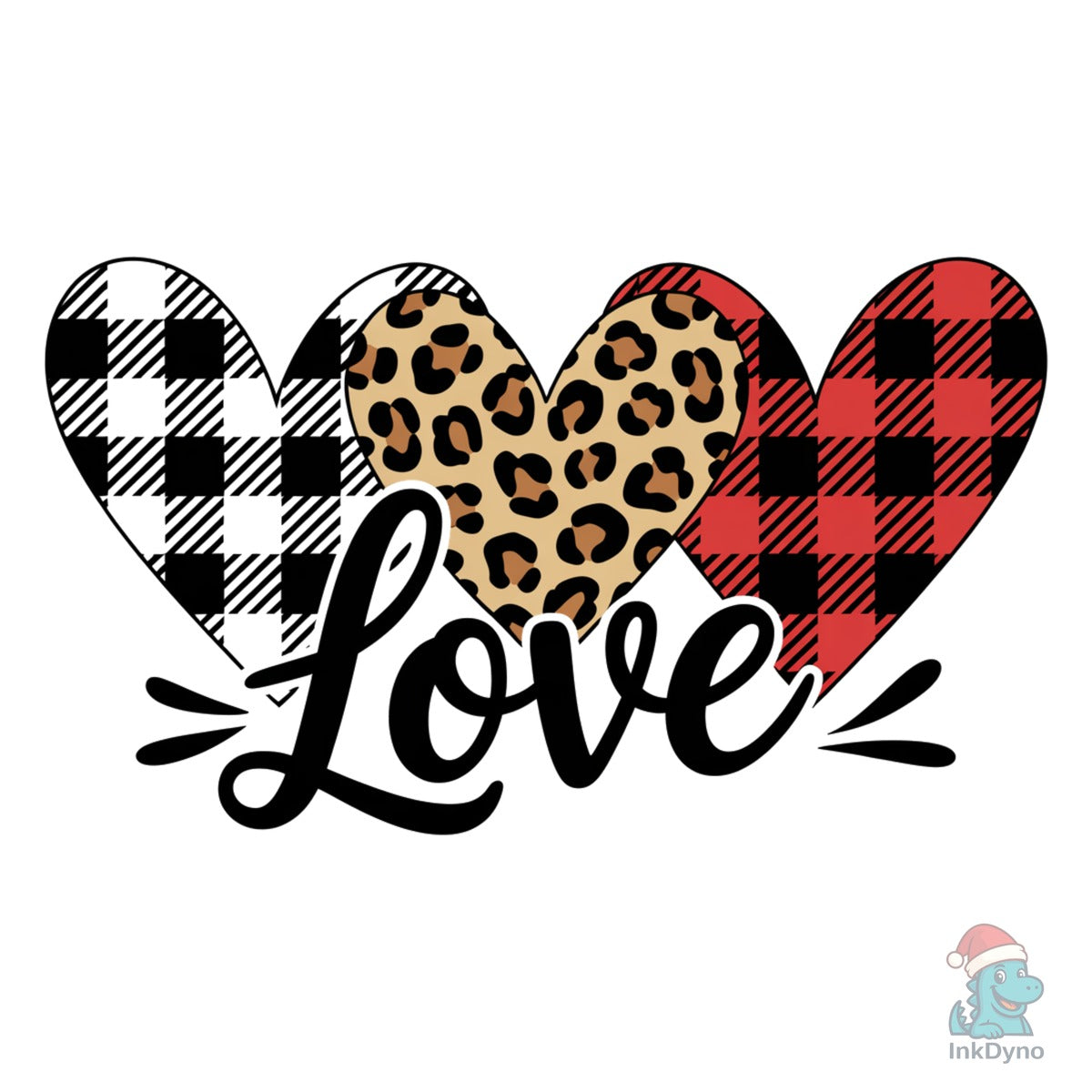 Leopard & Buffalo Plaid Heart