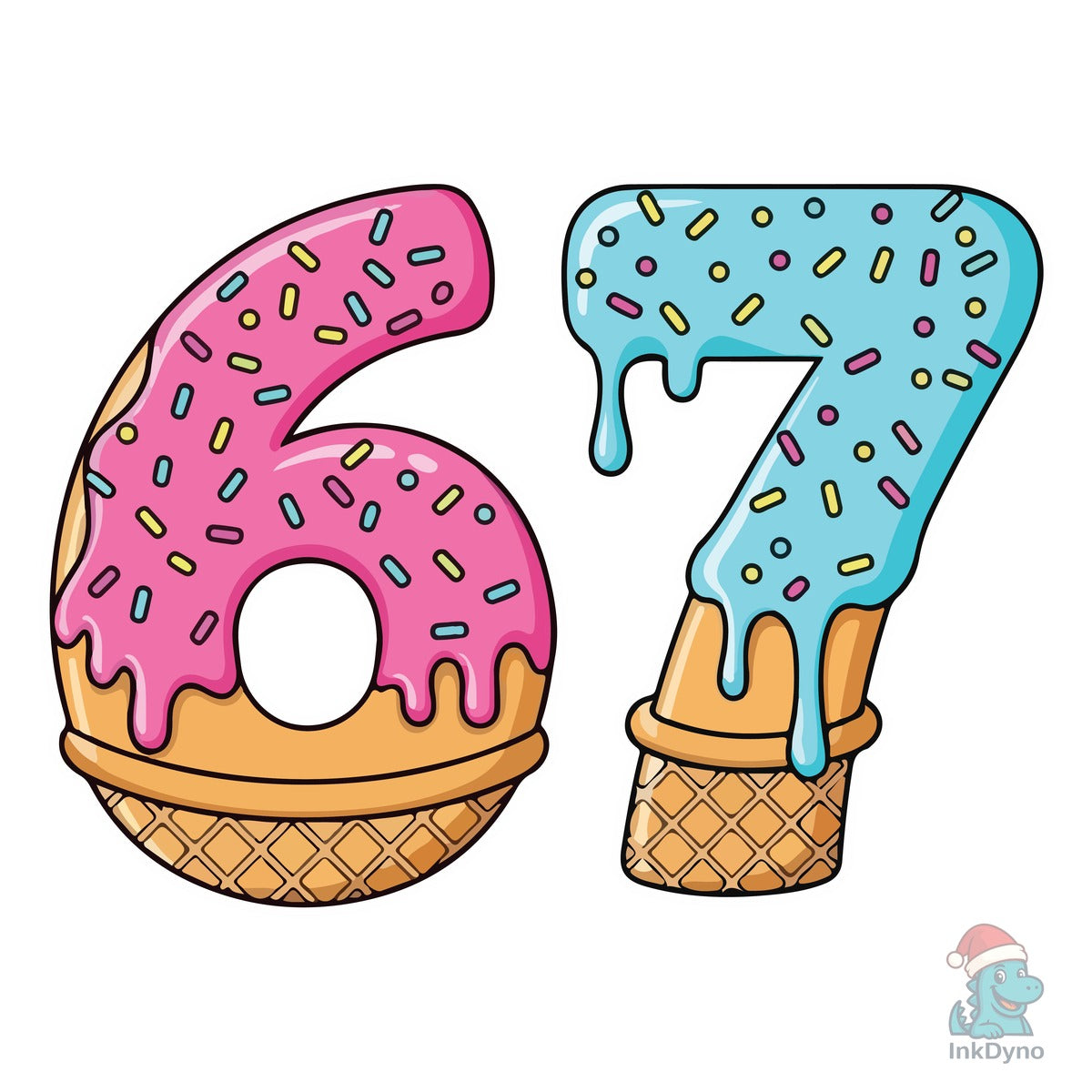 67 Ice Cream Drip Meme T-shirt Design