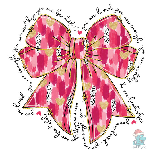 Brushstroke Valentine Coquette Bow - DTF Transfer