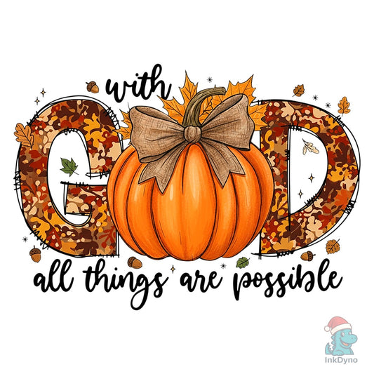 Christian Pumpkin Bow - DTF Transfer