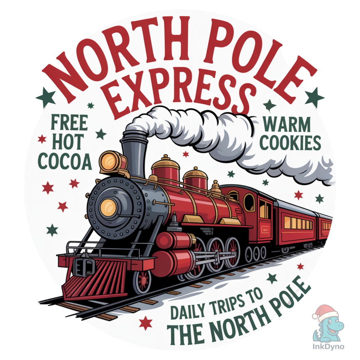 Retro North Pole Train Christmas