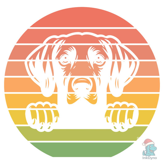 Weimaraner Dog Peeking Sunset Vintage - DTF Transfer