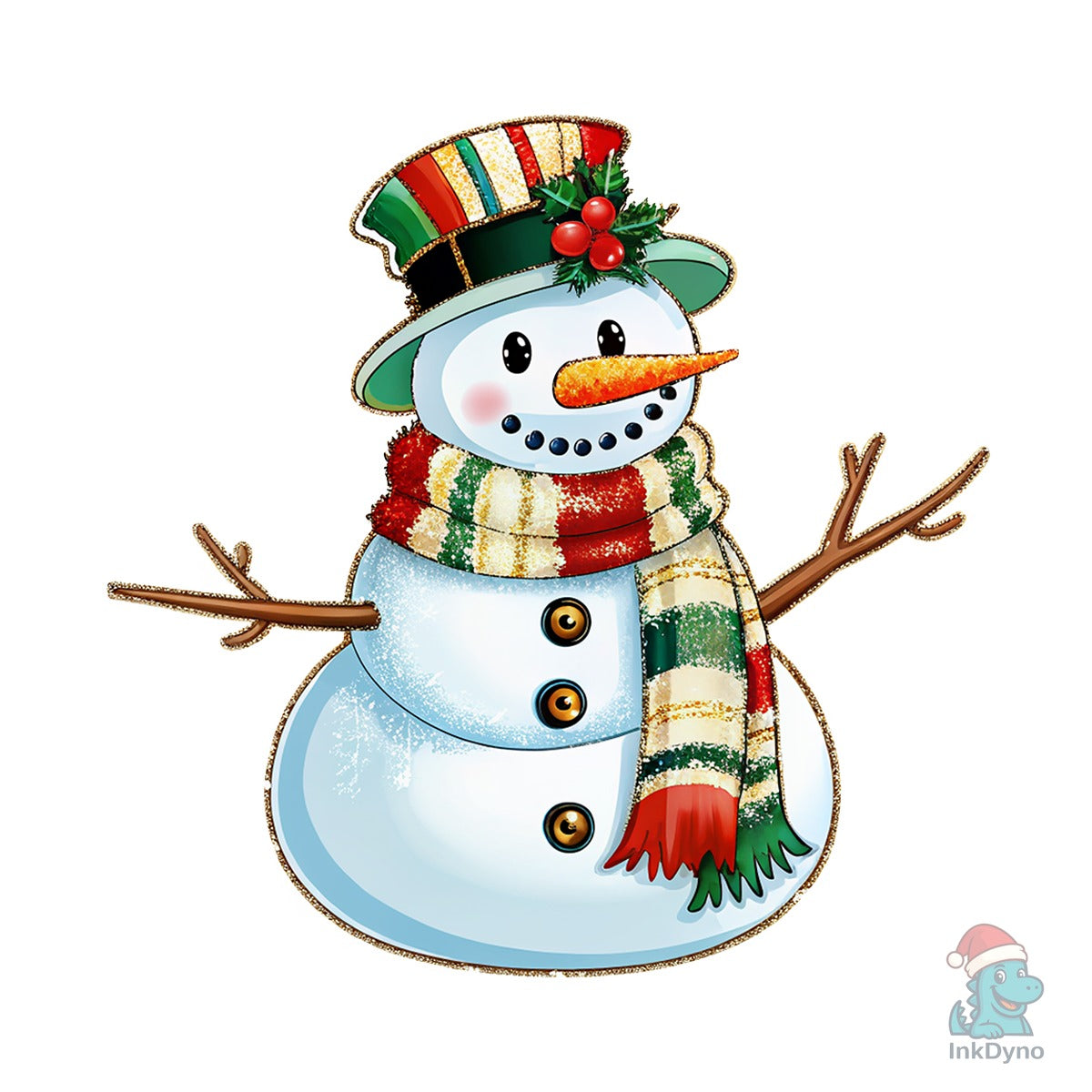 Colorful Glitter Christmas Snowman
