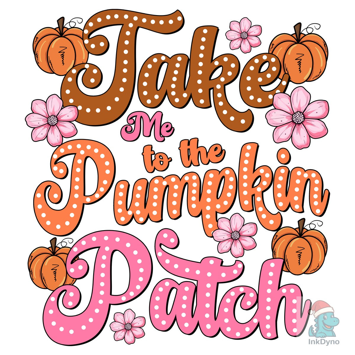 Floral Fall Pink Pumpkin Patch
