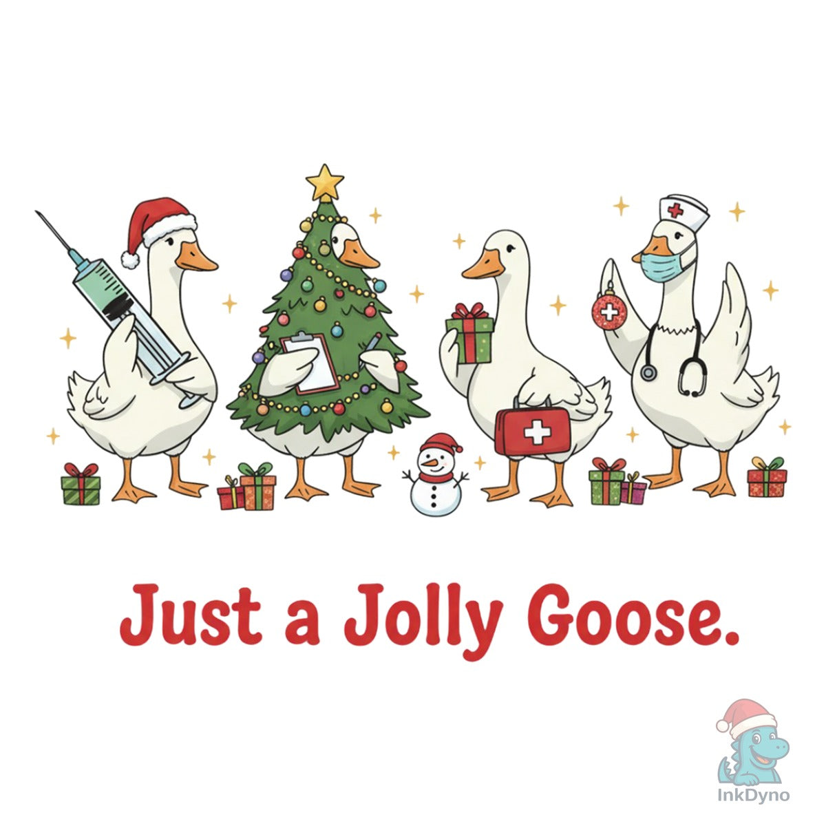 Funny Christmas Doctor Goose
