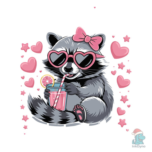 Cute but Feral Raccoon Trendy - DTF Transfer