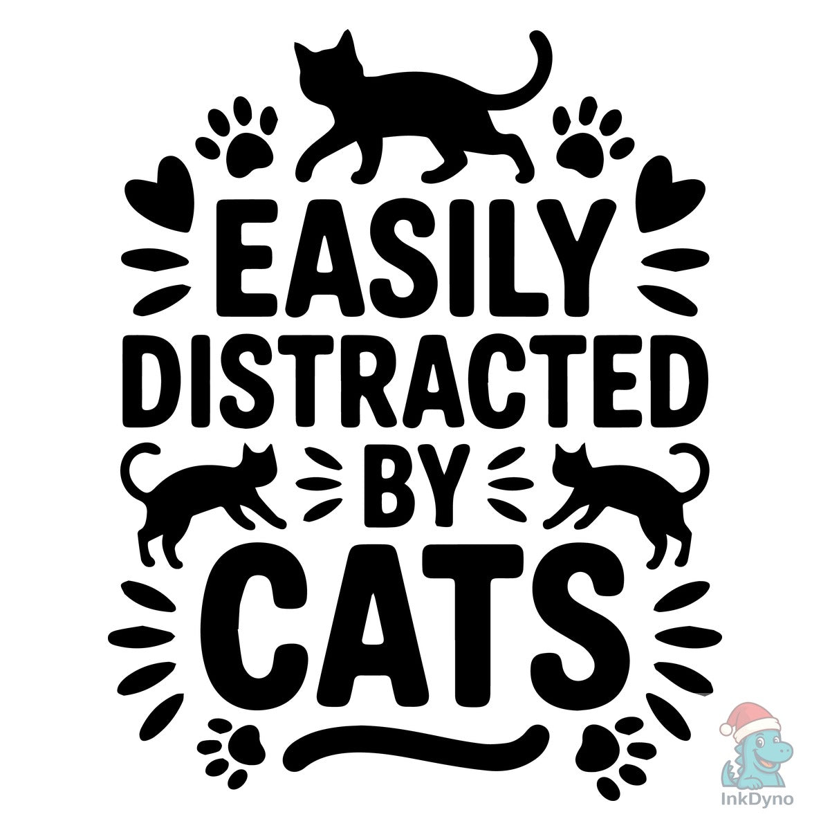 Easily Distracted by Cats Funny Cat