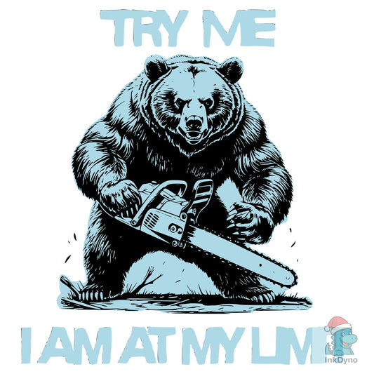Angry Bear with Chainsaw - DTF Transfer