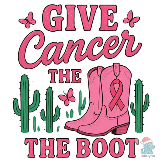 Breast Cancer Awareness Western Boot - DTF Transfer