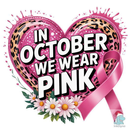 Breast Cancer Awareness Heart - DTF Transfer