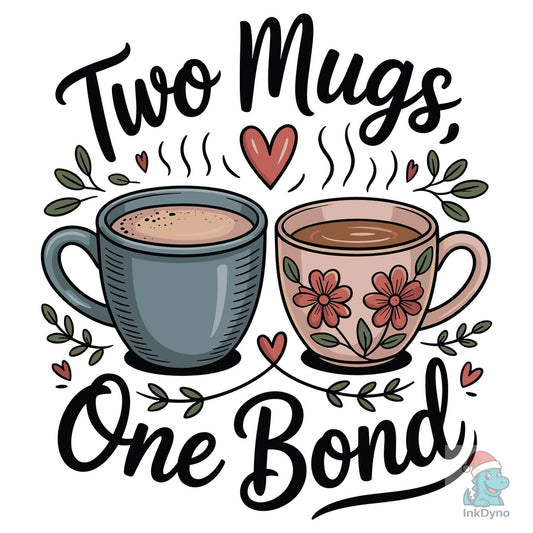 Two Mugs One Bond Coffee Tea - DTF Transfer
