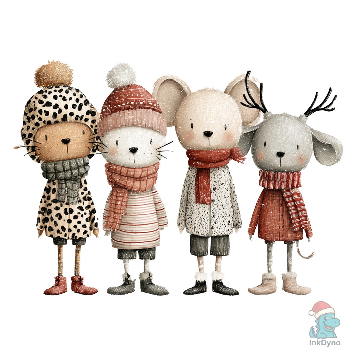 Whimsical Winter Christmas Girl
