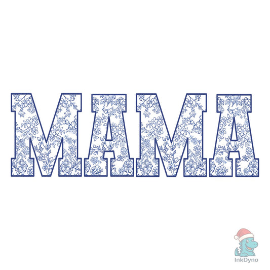 Mama Blue Toile Varsity Style - DTF Transfer