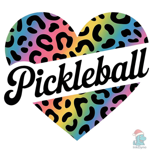 Rainbow and Animal Print Pickleball - DTF Transfer