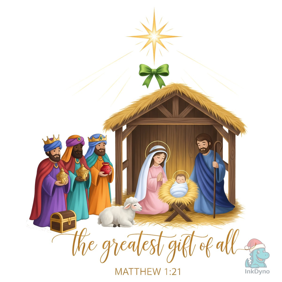 Christian Christmas Manger with Wise Men
