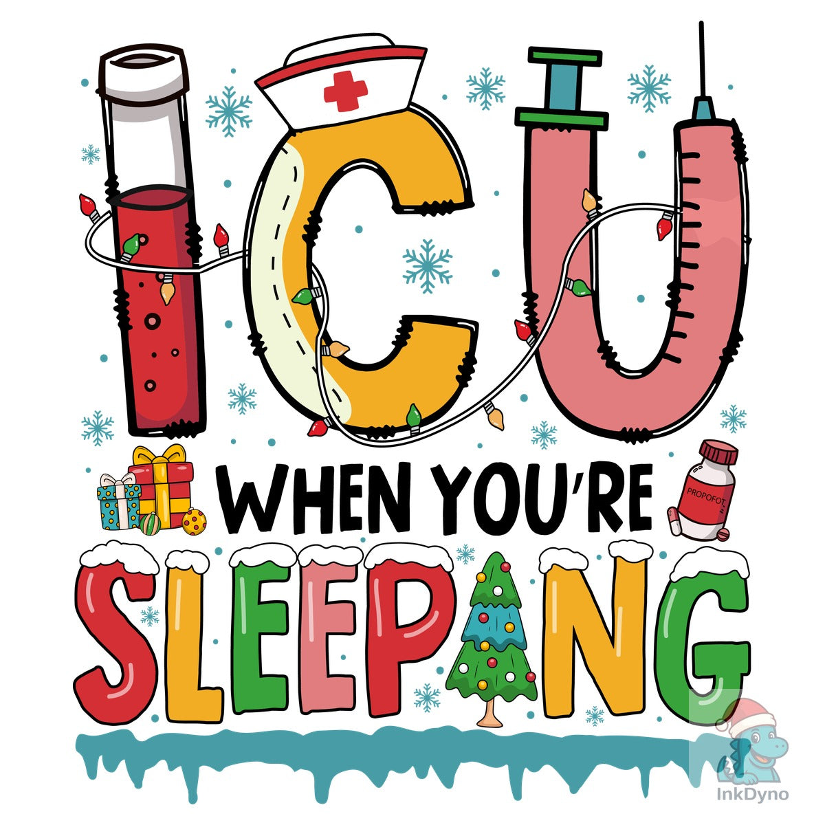 ICU Sleeping Christmas Nurse