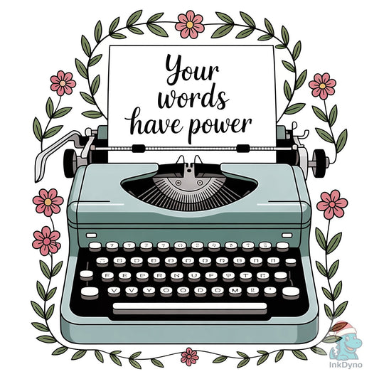 Boho Typewriter Positive Word Shirt - DTF Transfer