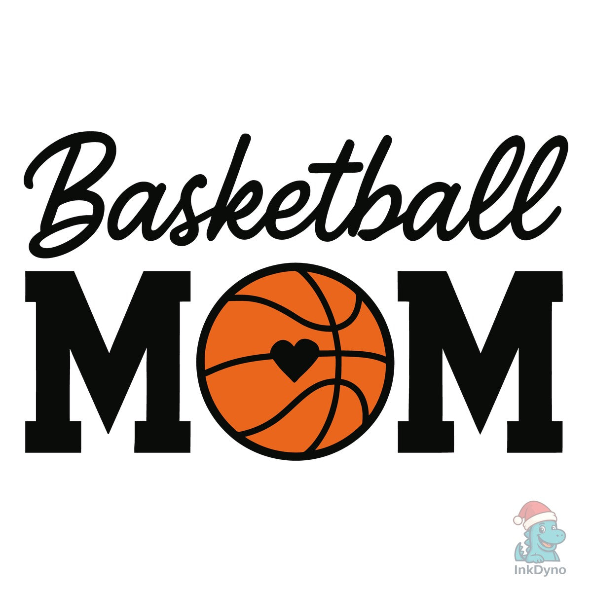 Basketball Mom Heart Design