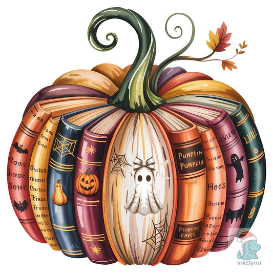 Book Pumpkin Halloween T-shirt - DTF Transfer