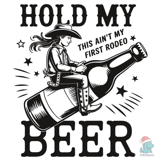 Hold My Beer Retro Western Cowgirl - DTF Transfer