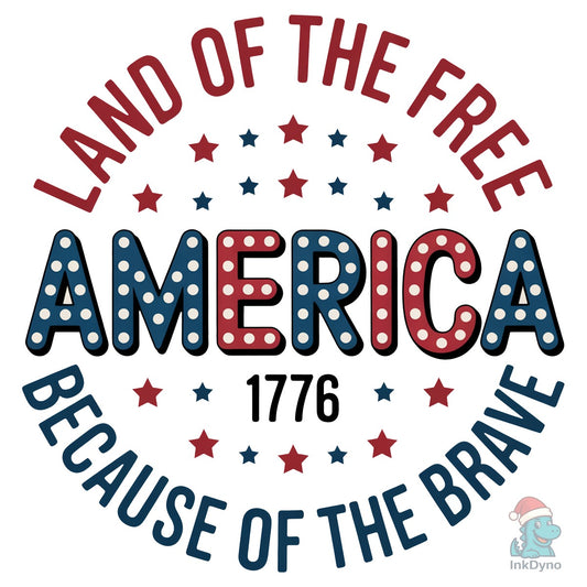 America Patriotic with Stars & Stripes P - DTF Transfer