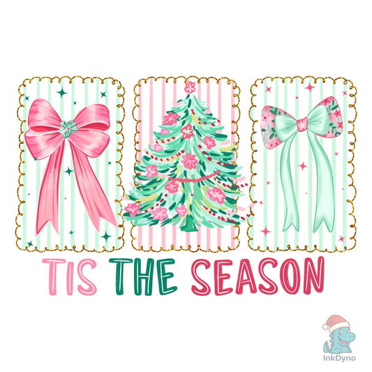 Preppy Blue & Pink Christmas Trio - DTF Transfer