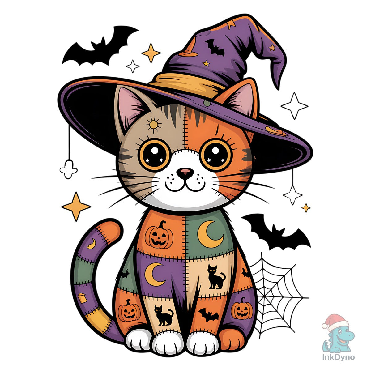 Patchwork Halloween Cat Witch Cat