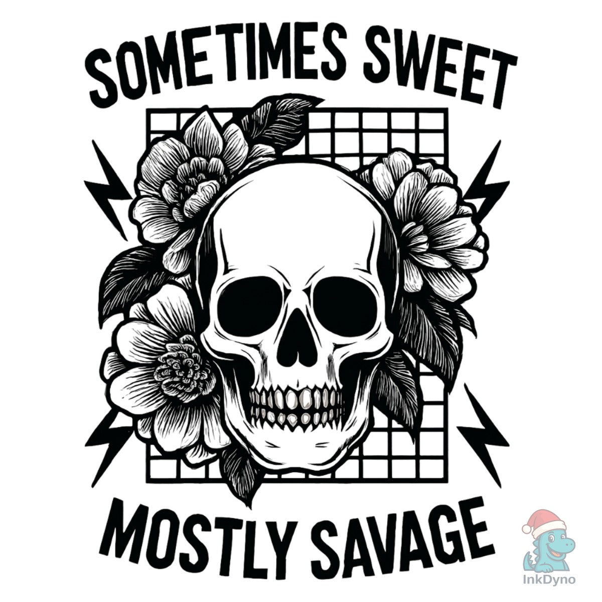 Sarcastic Snarky Flower Skull