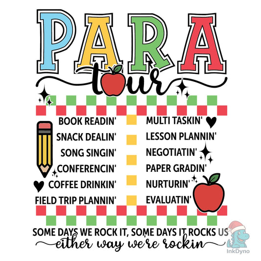 Para Tour Retro Teacher Tour - DTF Transfer