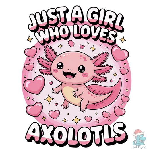 Axolotl Love for Girls and Women T-shirt - DTF Transfer