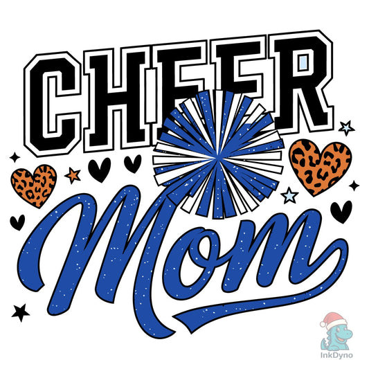 Cheer Mom Blue Pom Design - DTF Transfer
