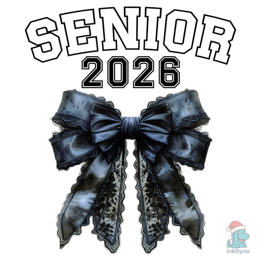 Black Bow Pink Senior 2026 - DTF Transfer