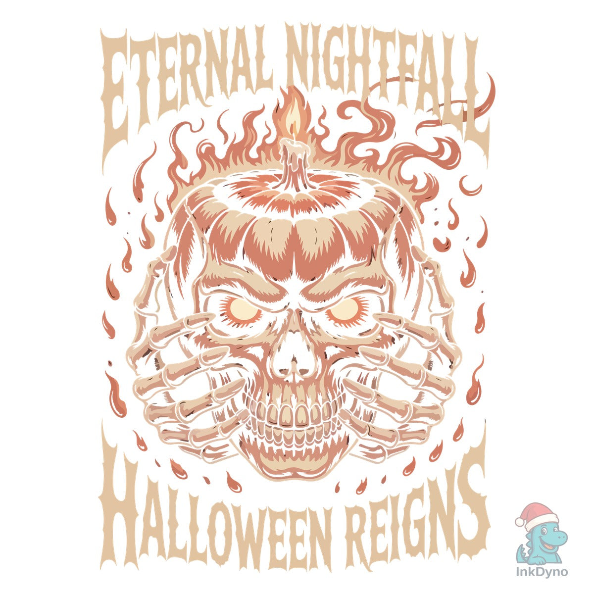 Creepy Skeleton Hands Pumpkin Skull