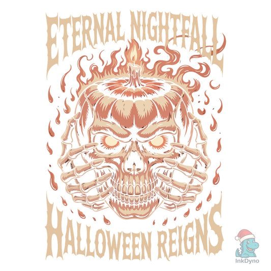 Creepy Skeleton Hands Pumpkin Skull - DTF Transfer