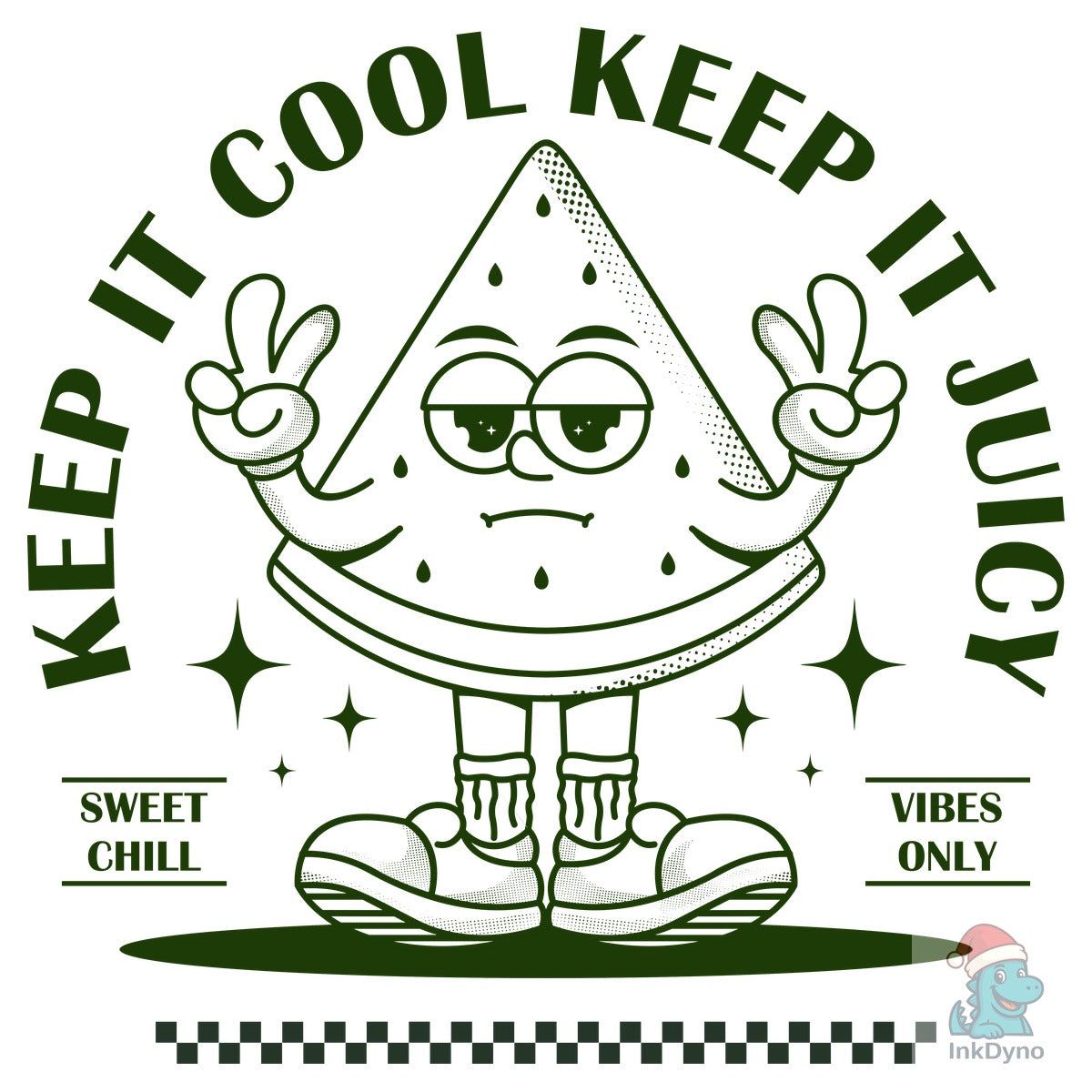 Retro Cartoon Watermelon Print Design