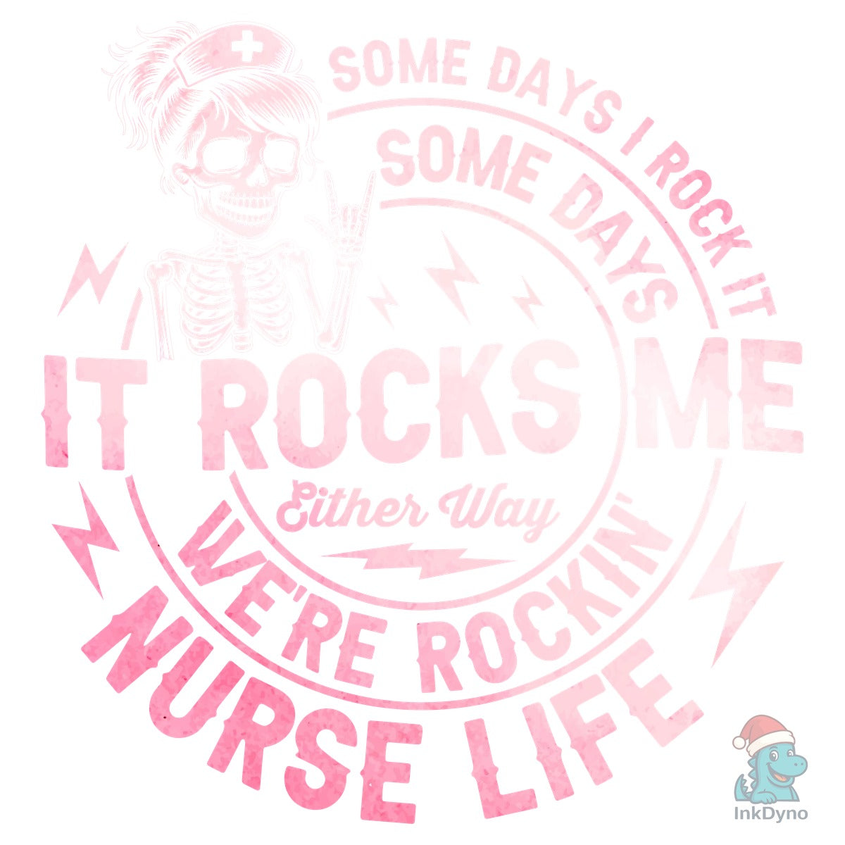 Rockin' Nurse Life Skeleton T-Shirt